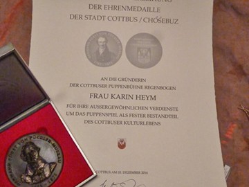 Verleihung der Ehrenmedaille der Stadt Cottbus an Karin Heym